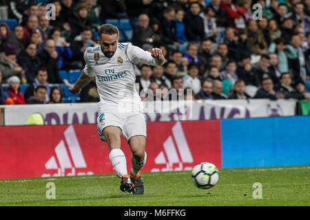 Madrid, Espagne, le 3 mars 2018. Daniel Carvajal (Real Madrid) en action pendant le match de la Liga match entre le Real Madrid vs Getafe CF au Santiago Bernabeu à Madrid, Espagne, le 3 mars 2018. Más Información Gtres Crédit : Comuniación sur ligne, S.L./Alamy Live News Banque D'Images