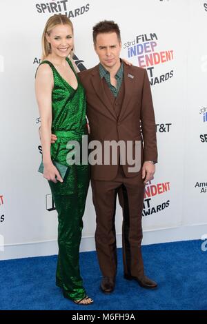 Santa Monica, USA. 06Th Mar, 2018. Leslie Bibb et Sam Rockwell assister à l'Independent Spirit Awards le 3 mars 2018 à Santa Monica, en Californie. Crédit : l'accès Photo/Alamy Live News Banque D'Images