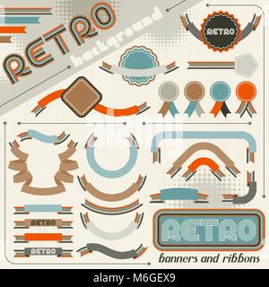 Bannières et rubans rétro Illustration de Vecteur
