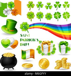 Collection des illustrations de Saint Patrick's Day symboles Illustration de Vecteur