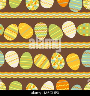 Joyeuses Pâques retro seamless pattern Illustration de Vecteur