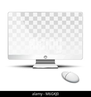 Écran transparent et la souris sur le bureau Illustration de Vecteur