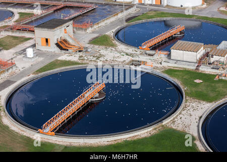 L'usine de traitement des eaux usées à Lisbonne, Portugal Banque D'Images