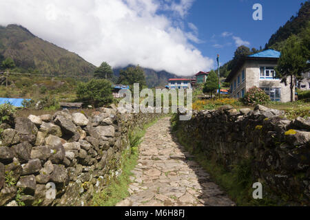 Chheplung, un petit village sur le camp de base de l'Everest trek, au Népal Banque D'Images