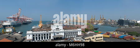 Port de Colombo au Sri Lanka panorama grand format Banque D'Images