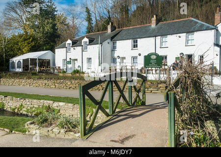 Patrimoine Trenance Cottages en Trenance Gardens à Newquay Cornwall. Banque D'Images