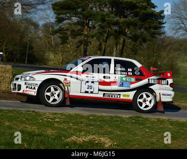 Lee Kedward, Mitsubishi Lancer Evo II, la Race Retro Rally, stade, Dimanche 25 Février, 2018, rétro, nostalgie, sport, voitures, véhicules, course, clas Banque D'Images