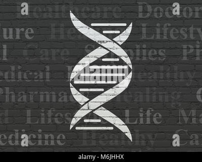 Concept de santé : l'ADN sur wall background Banque D'Images