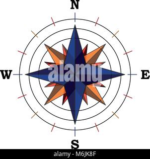 Boussole avec les principaux points cardinaux - vector Illustration de Vecteur