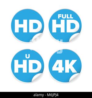 Résolution HD ison label Illustration de Vecteur