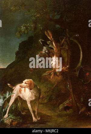 Jeu Still Life with Hunting dog, Chardin, Jean-Baptiste-Siméon, 1730. Banque D'Images