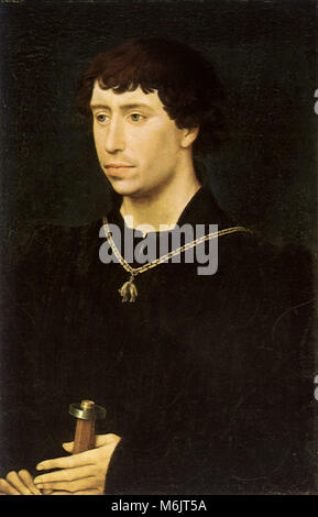 Charles le Téméraire, Duc de Bourgogne, Rogier van der Weyden,, avec W, 1460. Banque D'Images