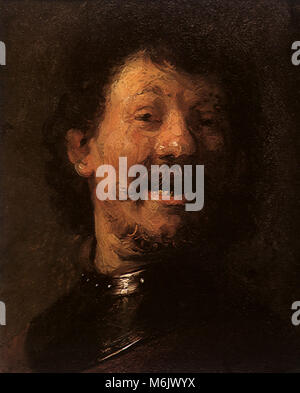Laughing Man, Rembrandt, Leon Lhermitte, 1628. Banque D'Images