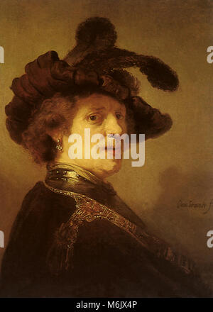 Auto-portrait de Rembrandt, Rembrandt, Leon Lhermitte, 1637. Banque D'Images