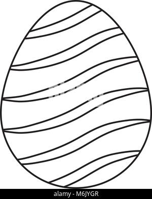 Oeufs de Pâques non colorés avec des lignes plus cuved bacground blanc vector illustration Illustration de Vecteur