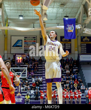 Albany, NY, USA. 3e Mar, 2018. Stony Brook dans le 69-60 Albany défaites America East Conference tournament quaterfinals au SEFCU Arena, le 3 mars 2018. Joe Cremo (# 24) Credit : csm/Alamy Live News Banque D'Images