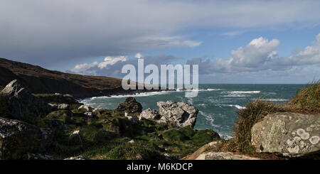 Vue de St Ives sur le chemin côtier du sud-ouest Banque D'Images