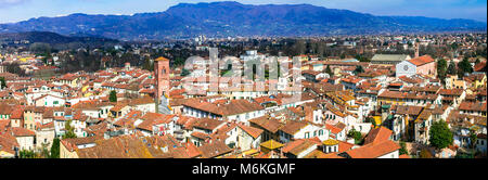 La ville de Lucques impressionnant,vue panoramique,Toscane,Italie. Banque D'Images