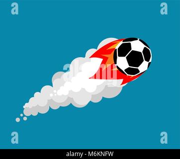 Fiery ballon de soccer isolé. Ballon de football vol vector illustration Illustration de Vecteur