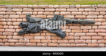 Sculpture au temple de Debod à Madrid - Madrid / ESPAGNE - 20 FÉVRIER 2018 Banque D'Images