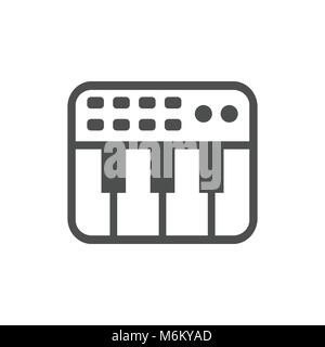 Midi clavier blanc Symbole Vecteur Icône simple conception de logo graphique Illustration de Vecteur