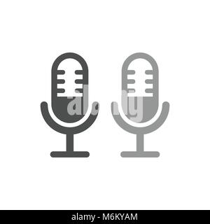 L'icône Microphone blanc symbole simple vecteur graphique conception de logo Illustration de Vecteur