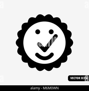 Symbole de haute qualité en noir et blanc sourire icône. Illustration de Vecteur
