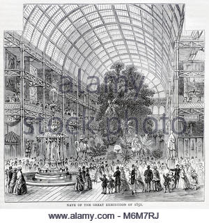 La grande exposition de Londres en 1851, la gravure ancienne de 1876 Banque D'Images