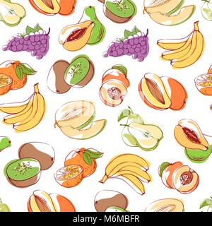 Les fruits sur fond blanc motif transparent Illustration de Vecteur