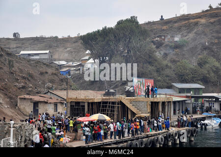 République démocratique du Congo, l'embarquement à partir de Goma Banque D'Images