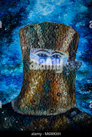 Portrait de Ned Kelly style Lennon Banque D'Images