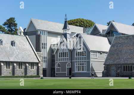 Bâtiments historiques autour de quadrangle, Christ's College, Rolleston Avenue, Christchurch, Canterbury, Nouvelle-Zélande Banque D'Images