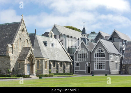 Bâtiments historiques autour de quadrangle, Christ's College, Rolleston Avenue, Christchurch, Canterbury, Nouvelle-Zélande Banque D'Images