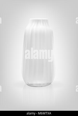 Modèle 3D réaliste de vase blanc sur fond gris. Vector Illustration. Illustration de Vecteur