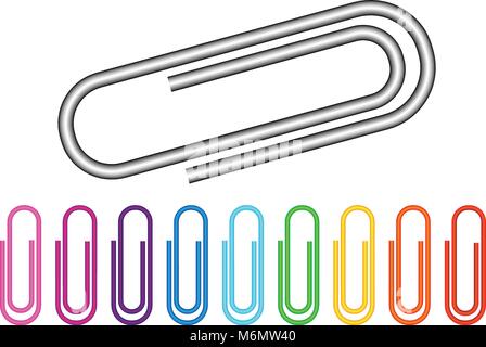 Trombones colorés sur fond blanc, vector set Illustration de Vecteur