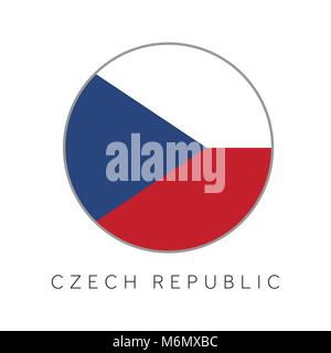 Drapeau de la République tchèque cercle rond icône vecteur Illustration de Vecteur