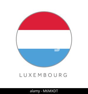Drapeau Luxembourg cercle rond icône vecteur Illustration de Vecteur