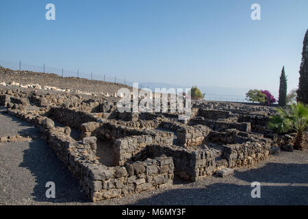 Israël, la Mer de Galilée, les ruines de Capharnaüm Banque D'Images