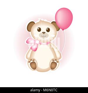 L'ours en peluche et balloon vector illustration Illustration de Vecteur