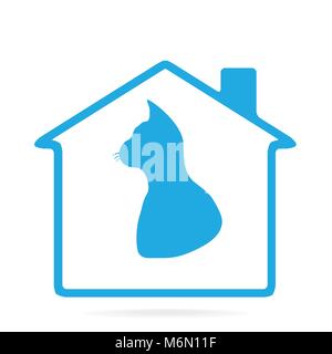 Accueil Pet, icône icône cat house vector illustration Illustration de Vecteur