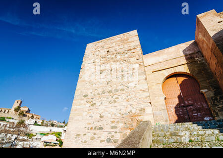 Grenade, Andalousie, espagne. XI siècle Monaita Monaita porte (Puerta) dans Lona Lane (Carril de la Lona) dans la liste de l'Unesco de la vieille ville quartier Albaicin o Banque D'Images