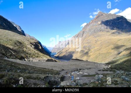 Vue depuis Punta Union européenne sur le Santa Cruz Trek Banque D'Images