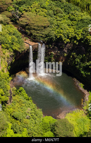 Wailua Falls sur Kauai, Hawaii Banque D'Images