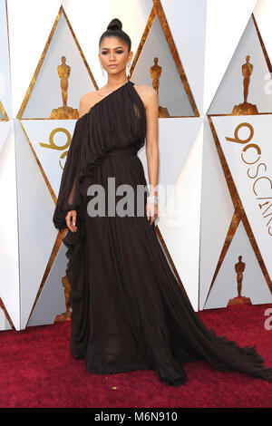 Hollywood, Etats-Unis. 08Th Mar, 2018. Zendaya participant à la 90th Annual Academy Awards au Hollywood & Highland Center le 4 mars 2018 à Hollywood, Californie. Credit : Geisler-Fotopress/Alamy Live News Banque D'Images