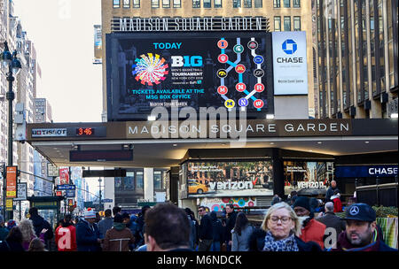 New York, New York, USA. 4e Mar, 2018. Madison Square Garden l'emplacement de la grande dix tournoi hommes championnat match à New York. Michigan défait Purdue 75-66 pour gagner le 2018 Big 10 Conference Men's Basketball Championship. Duncan Williams/CSM/Alamy Live News Banque D'Images