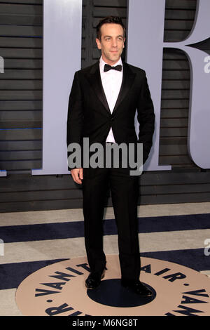 Hollywood, États-Unis. 4 mars, 2018. B. J. Novak participant à la 2018 Vanity Fair Oscar Party hosted by Radhika Jones à Wallis Annenberg Center for the Performing Arts le 4 mars 2018 à Beverly Hills, Californie. Credit : Geisler-Fotopress/Alamy Live News Banque D'Images