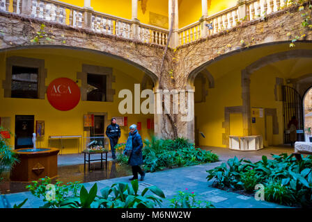 ACA, Portada del Archivo de la Corona de Aragón, Palau del Lloctinent, se Placa Sant Iu, Barri Gotic, Barcelone, Catalogne, Espagne Banque D'Images