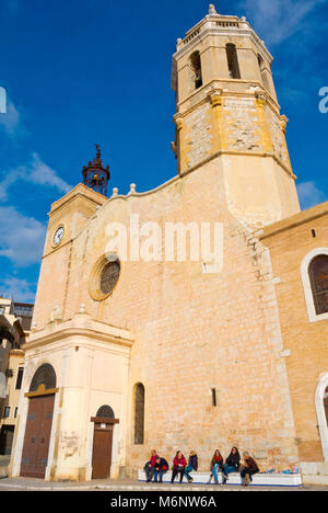 Paroisse de Sant Bartomeu i Santa Tecla, Sitges, Catalogne, Espagne Banque D'Images