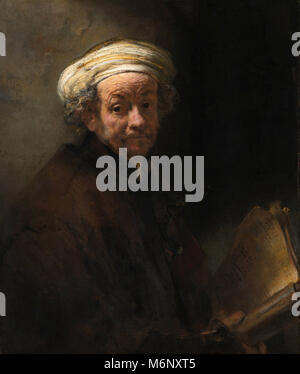 Rembrandt Harmenszoon van Rijn - Self Portrait comme l'Apôtre Paul Banque D'Images