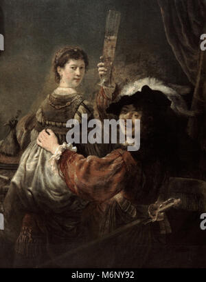 Rembrandt Harmenszoon van Rijn - - Autoportrait avec Saskia Banque D'Images